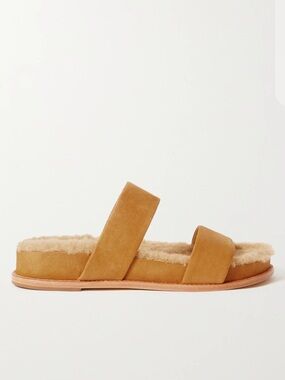 Alexandre Birman Suede Shearling Lined Sandals
